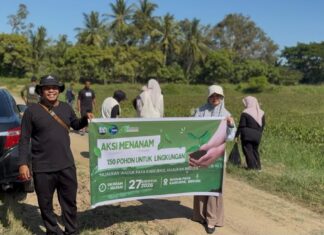 HAKA dan AGC Tanam 150 Pohon Aren di Waduk Paya Kareueng HAKA dan AGC Tanam 150 Pohon Aren di Waduk Paya Kareueng